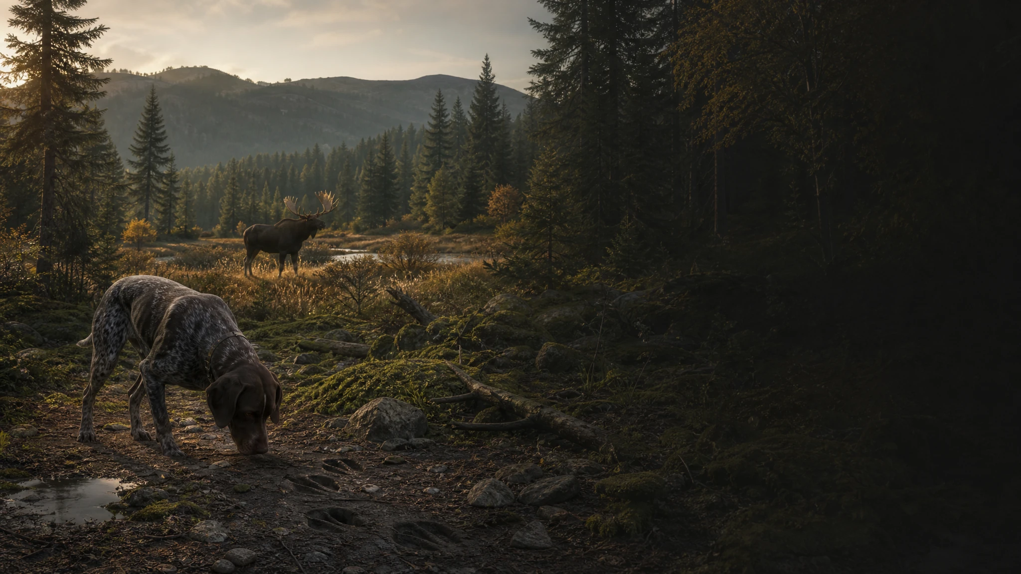 Original Way of the Hunter 2 wiki illustration inspired by New Laurentia wildlife and track reading